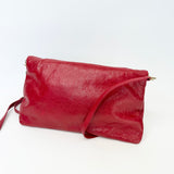 BALENCIAGA LE CITY CLUTCH ON STRAP IN RED ARENA LMBSKIN LEA & GHW