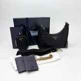 PRADA RE EDITION 2005 CROSSBODY IN BLK NYLON & GHW
