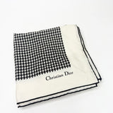 CHRISTIAN DIOR HOUNDSTOOTH SILK SQUARE SCARF