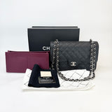 CHANEL LARGE CLASSIC DOUBLE FLAP IN BLK CAVIAR LEA & SHW - BLuxe Boutique