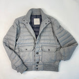 MONCLER PEETERS GREY WOOL QUILTED GOOSE DOWN JACKET UNISEX