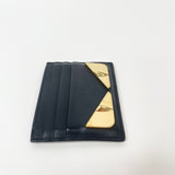 FENDI VITELLO LIBERTY LUCIDO GOLD METAL MONSTER EYES BLK CARD HOLDER