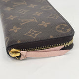 LOUIS VUITTON ROSE BALLERINE & MONOGRAM CLEMENCE WALLET