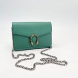 GUCCI EMERALD LEA & CRYSTAL DIONYSUS MINI CHAIN WALLET/ CROSSBODY