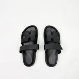 HERMES CHYPRE SANDAL IN BLK LEA CALFSKN LEA sz 38