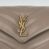 SAINT LAURENT TOY LOULOU IN TAUPE LEATHER WITH GHW