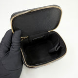 CHANEL MINI SQUARE VANITY PEARL TOP HANDLE IN BLK CAVIAR LEA & LIGHT GHW