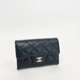 CHANEL CLASSIC FLAP CARD HOLDER IN BLK CAVIAR LEA W SHW