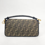 FENDI BRN FF JACQUARD LARGE BAGUETTE