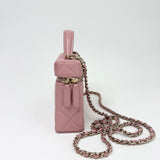 CHANEL SLIM VANITY TOP HANDLE W CHAIN IN PINK CAVIAR LEA & LIGHT GHW