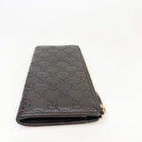GUCCI DARK BROWN GUCCISSIMA LEA ZIP WALLET - BLuxe Boutique