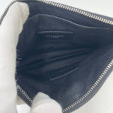 SAINT LAURENT TOP ZIP BILL POUCH/ CLUTCH IN BLK MATELASSE LEA & SHW
