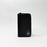 PRADA BLK SAFFIANO LEA DOUBLE ZIP ORGANIZER CLUTCH