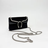GUCCI DIONYSUS SUPER MINI MULTI WAY IN BLK VELVET W CRYSTALS
