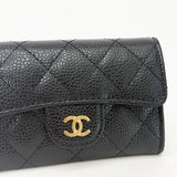 CHANEL CLASSIC FLAP CARD HOLDER/ WALLET IN BLK CAVIAR LEA W GHW - BLuxe Boutique