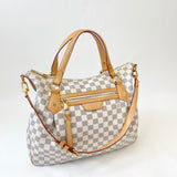 LOUIS VUITTON EVORA MM TWO WAY BAG IN DAMIER AZUR & GHW