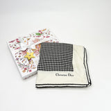CHRISTIAN DIOR HOUNDSTOOTH SILK SQUARE SCARF