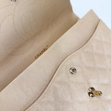 CHANEL 19S IRRIDESCENT BEIGE CAVIAR LEATHER WITH GHW CLASSIC JUMBO DOUBLE FLAP BAG - BLuxe Boutique