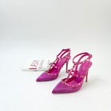 VALENTINO ROCKSTUD PINK ACCENTS PUMPS sz 38.5