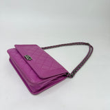 CHANEL BOY WOC IN PURPLE LAMB LEA & RUTHENIUM HW