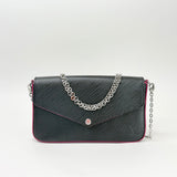 LOUIS VUITTON FELICIE POCHETTE CROSSBODY IN BLK EPI + 2 INSERTS