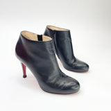 CHRISTIAN LOUBOUTIN BELLE BLK LEA BOOTS sz 35