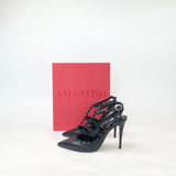 VALENTINO ROCKSTUD NOIR/BLK MATTE LEA PUMPS sz 39