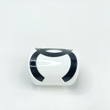 CHANEL CC BLK & WHT PLASTIC CUFF BRACELET