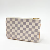 LOUIS VUITTON DOUBLE ZIP POCHETTE IN DAMIER AZUR & GHW