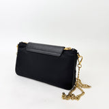 PRADA BLK TESSUTO NYLON & SAFFIANO LEA FLAP CROSSBODY POUCH