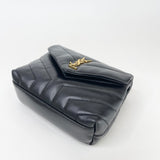 SAINT LAURENT TOY LOULOU IN BLK LEATHER WITH GHW