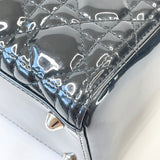 CHRISTIAN DIOR LADY DIOR LARGE IN BLK PAT LEA & SHW