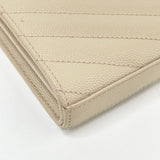SAINT LAURENT CASSANDRE CHAIN WALLET/ CROSSBODY IN BEIGE GRAIN DE POUDRE LEA & GHW