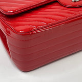 CHANEL RED PATENT LEATHER LARGE DOUBLE FLAP BAG W SHW