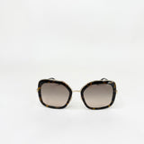PRADA BRN TORTOISE SQUARE FRAME SUNGLASSES