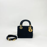 CHRISTIAN DIOR LADY DIOR BLK NYLON MINI BAG
