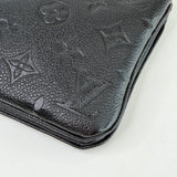 LOUIS VUITTON DOUBLE ZIP POCHETTE CROSSBODY IN BLK EMPREINTE LEA