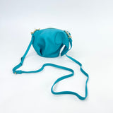 LOEWE ELEPHANT CROSSBODY IN TURQUOISE CALFSKIN LEATHER & GHW