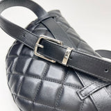 CHANEL BLK QUILTED LMSKIN W SHW BUM/BELT BAG