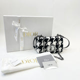 CHRISTIAN DIOR CARO SM BLK & WHT HOUNDSTOOTH BAG