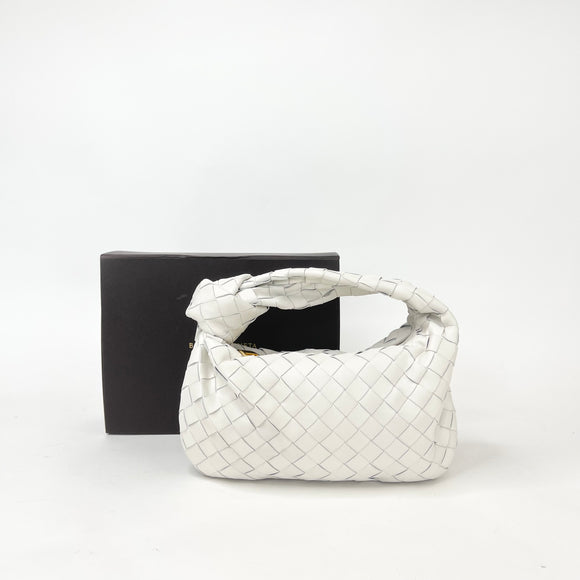 BOTTEGA VENETA MINI JODIE IN WHT INTRECCIATO LEA