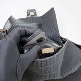FENDI BLK ZUCCHINO MAMA BAGUETTE FLAP SHOULDER BAG - BLuxe Boutique