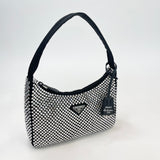 PRADA MINI RE EDITION IN CRYSTAL & BLK SATIN