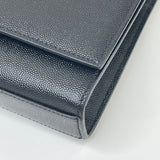 SAINT LAURENT KATE IN BLK GRAIN DE POUDRE EMBOSSED LEATHER & BHW