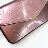 LOUIS VUITTON FELICIE POCHETTE CROSSBODY IN ROSE METALLIC MONO