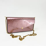 LOUIS VUITTON FELICIE POCHETTE CROSSBODY IN ROSE METALLIC MONO