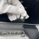 CHANEL DEAUVILLE STUDDED BLK CAVIAR LEA TOTE BAG