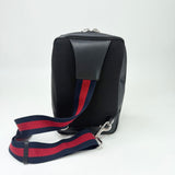 GUCCI NAVY CANVAS SIDE BACKPACK