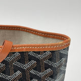 GOYARD ST LOUIS PM BLK COATED CANVAS TOTE + POUCH