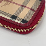 BURBERRY HAYMARKET CHECK WRISTLET & CARD CASE W CHAIN